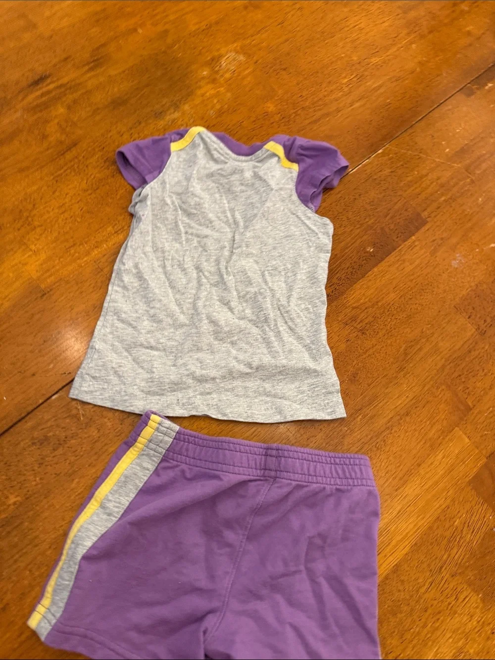 Nike Girls Purple, Gray & Yellow Athletic Two-Piece Set 4T